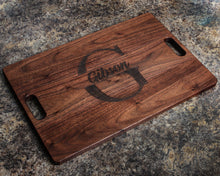 Load image into Gallery viewer, Personalized Cutting Board Wedding Gift, Monogrammed Cutting Board 18" x 12" With Juice Groove and Handles, Christmas, USA Made