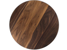 Load image into Gallery viewer, 18" Walnut Personalized Round Board with Juice Groove, 18โ Round Personalized Charcuterie Board, Wedding Gift, Gift For the Couple, USA Made