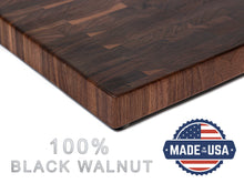 Load image into Gallery viewer, Large End Grain Walnut Cutting Board, Walnut Butcher Block with Rubber Feet, Up to 2” Thick, Wedding Gift, Anniversary Gift, USA Made
