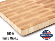 Load image into Gallery viewer, Maple Large End Grain Cutting Board, Maple Butcher Block with Rubber Feet, Wedding Gift, Anniversary Gift, Father's Day Gift, USA Made