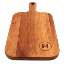 Load image into Gallery viewer, Personalized Last Name Letter Charcuterie Board, Monogram Cherry Wood Paddle Board, Mother’s Day Gift, Wedding Gift, Made in The USA