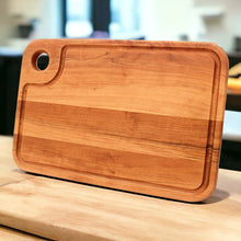 Load image into Gallery viewer, Large Wood Cutting Board With Thumb Hole and Juice Groove 18x12 Inches, Wood Cheese Board, Wooden Chopping Board, 100% Made in the USA