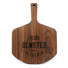 Load image into Gallery viewer, Personalized Pizza Peel, Large 22" x 16" Walnut American Hardwood, Personalized Pizza Board, Pizza Paddle, Pizza Shovel, Wood Pizza Peel