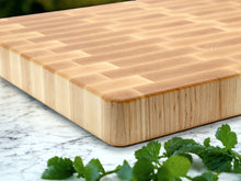 Load image into Gallery viewer, Maple Large End Grain Cutting Board, Maple Butcher Block with Rubber Feet, Wedding Gift, Anniversary Gift, Father's Day Gift, USA Made