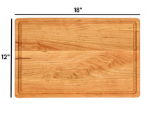 Load image into Gallery viewer, Large Cherry Wood Cutting Board With Juice Groove 18 x 12 Inches, Cherry Charcuterie Board, Cherry Cheese Board, Father's Day, 100% USA Made