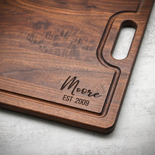 Load image into Gallery viewer, Extra Large Walnut Cutting Board, 24"x18" Charcuterie Serving Tray, Customizable Wedding Board, 100% Made in the USA