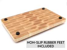 Load image into Gallery viewer, Large End Grain Walnut Cutting Board, Walnut Butcher Block with Rubber Feet, Up to 2” Thick, Wedding Gift, Anniversary Gift, USA Made