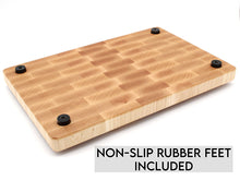 Load image into Gallery viewer, Maple Large End Grain Cutting Board, Maple Butcher Block with Rubber Feet, Wedding Gift, Anniversary Gift, Father's Day Gift, USA Made
