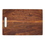 Walnut 16 × 10.5 single-handle cutting board, top view