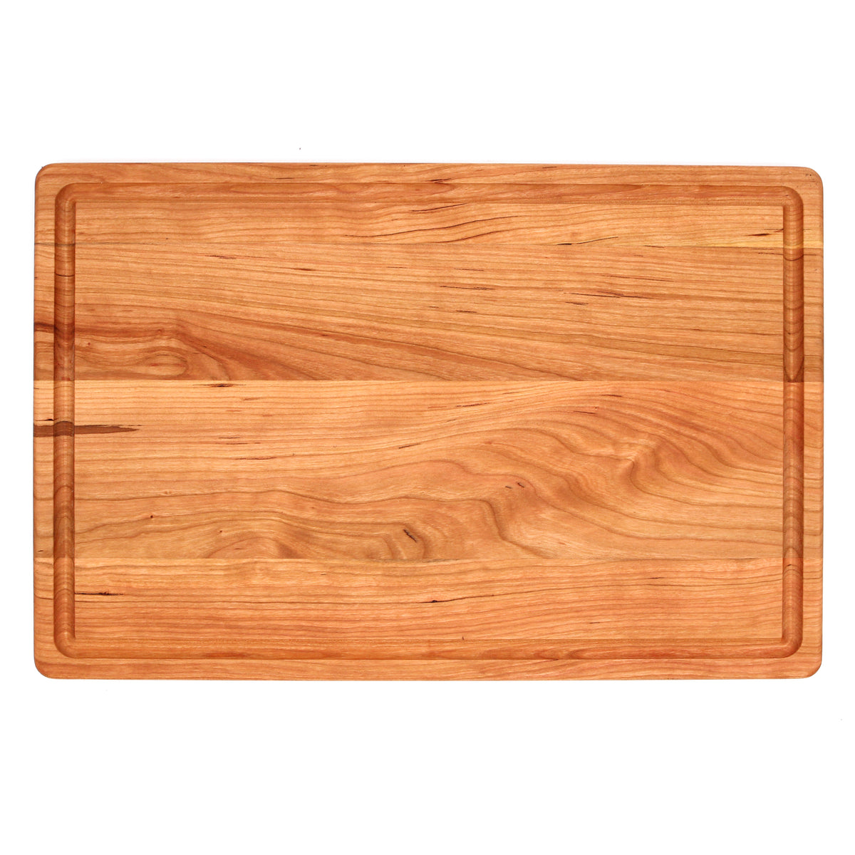 Cherry 18 × 12 classic cutting board, front view