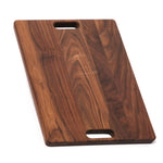 Walnut 18 × 12 classic cutting board with cutout handles and no groove