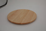 Maple 18-inch round cutting board, angled reverse view