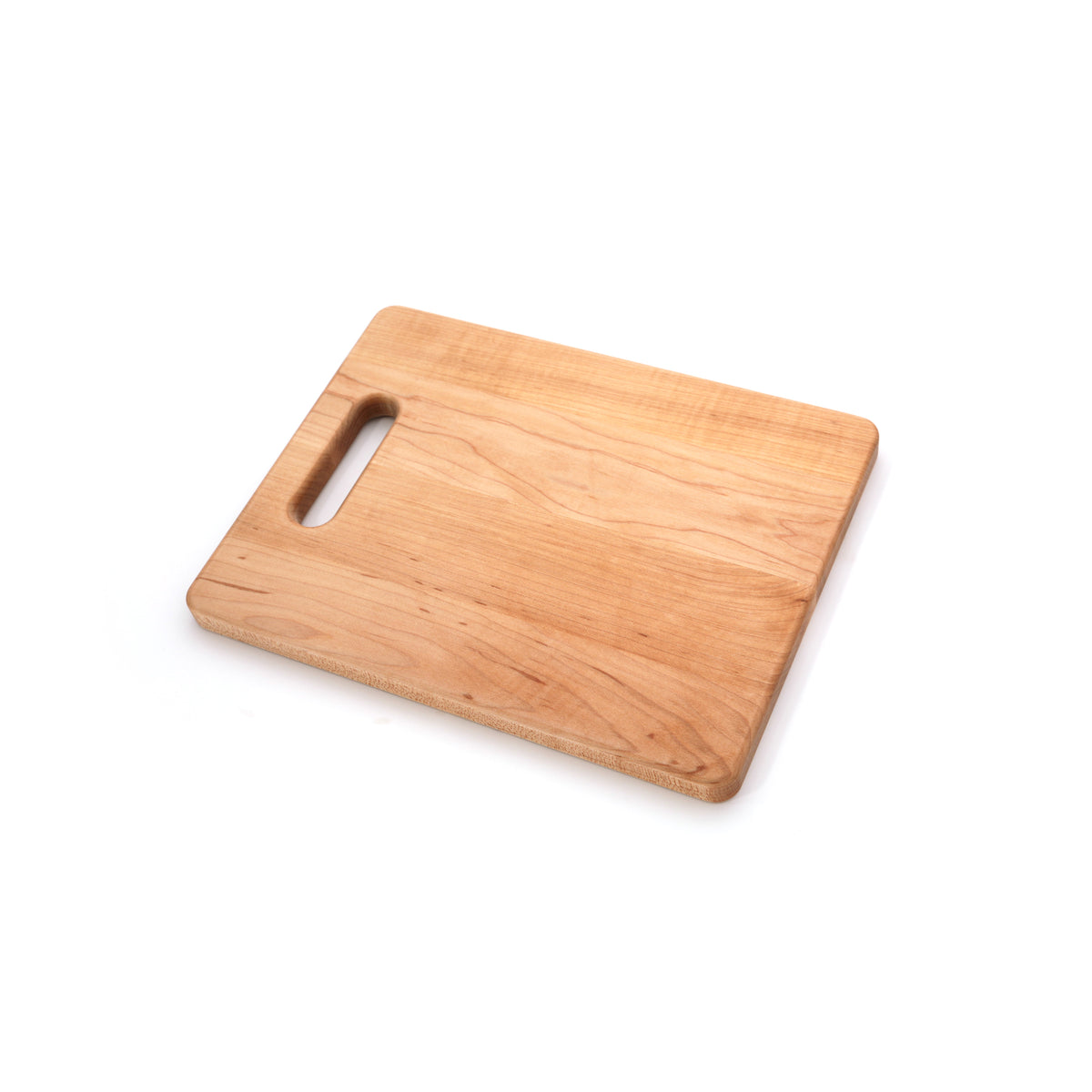 Maple 12 × 9 single-handle cutting board detail