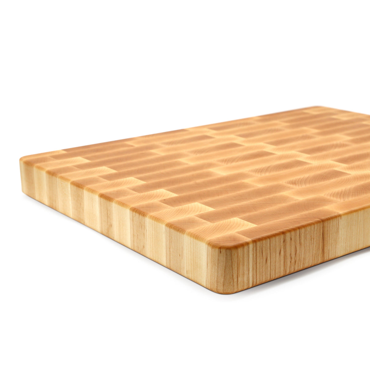 Maple 18 × 12 end-grain cutting board detail
