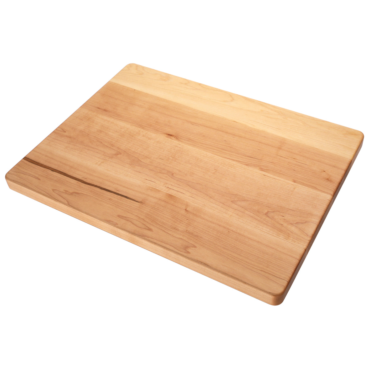 Maple 24 × 18 thick flat-grain cutting board, angled view