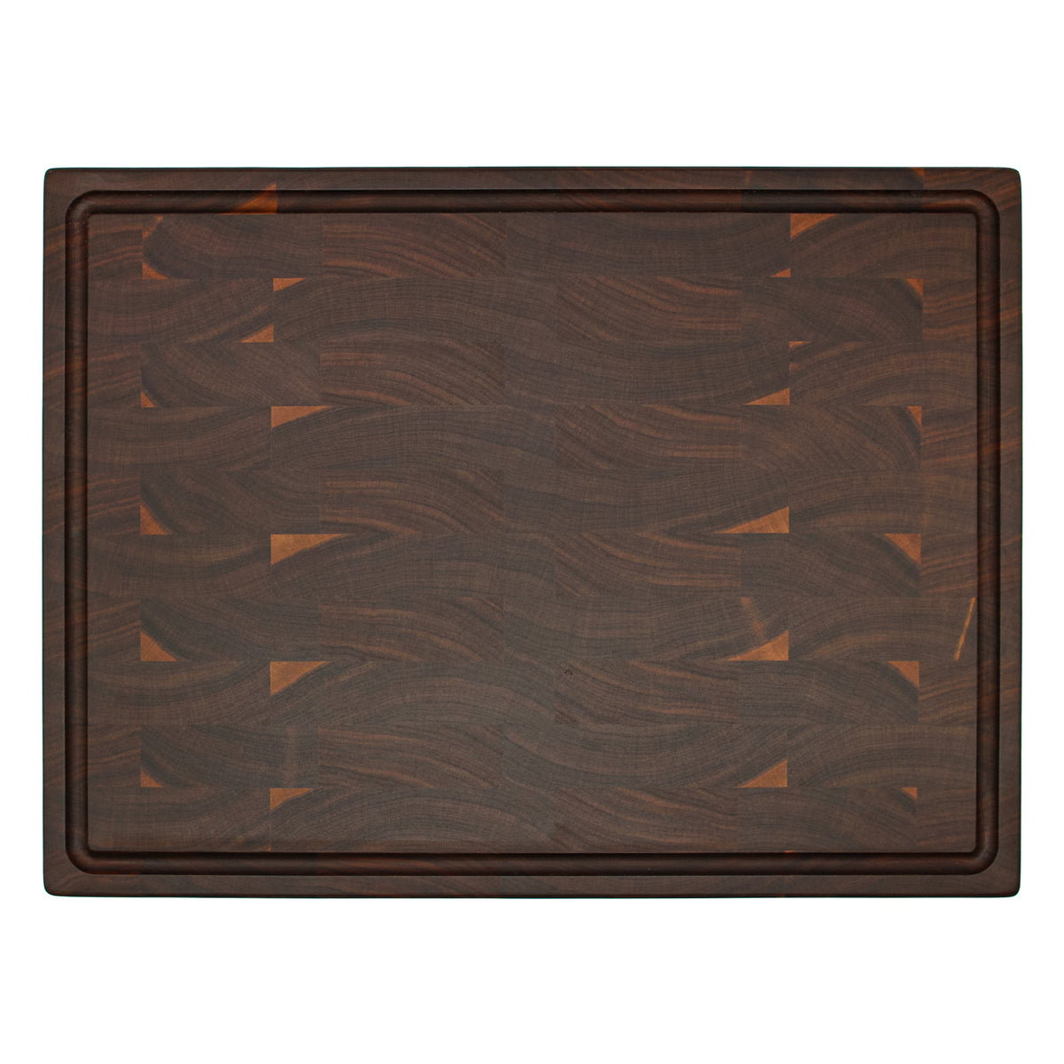 Walnut 20 × 15 end-grain cutting board with juice groove