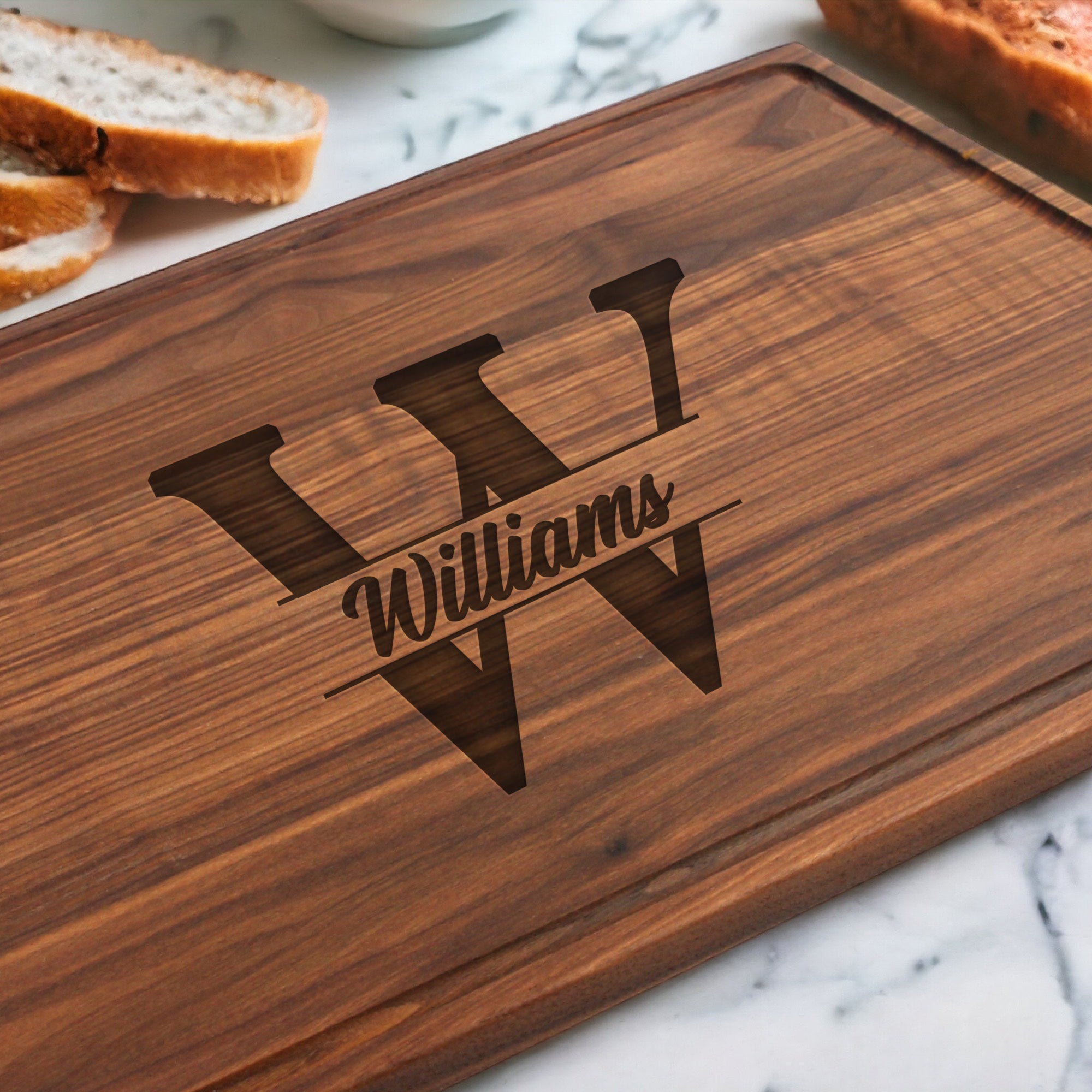 Last Name with Est Year Maple Wood Cutting Board