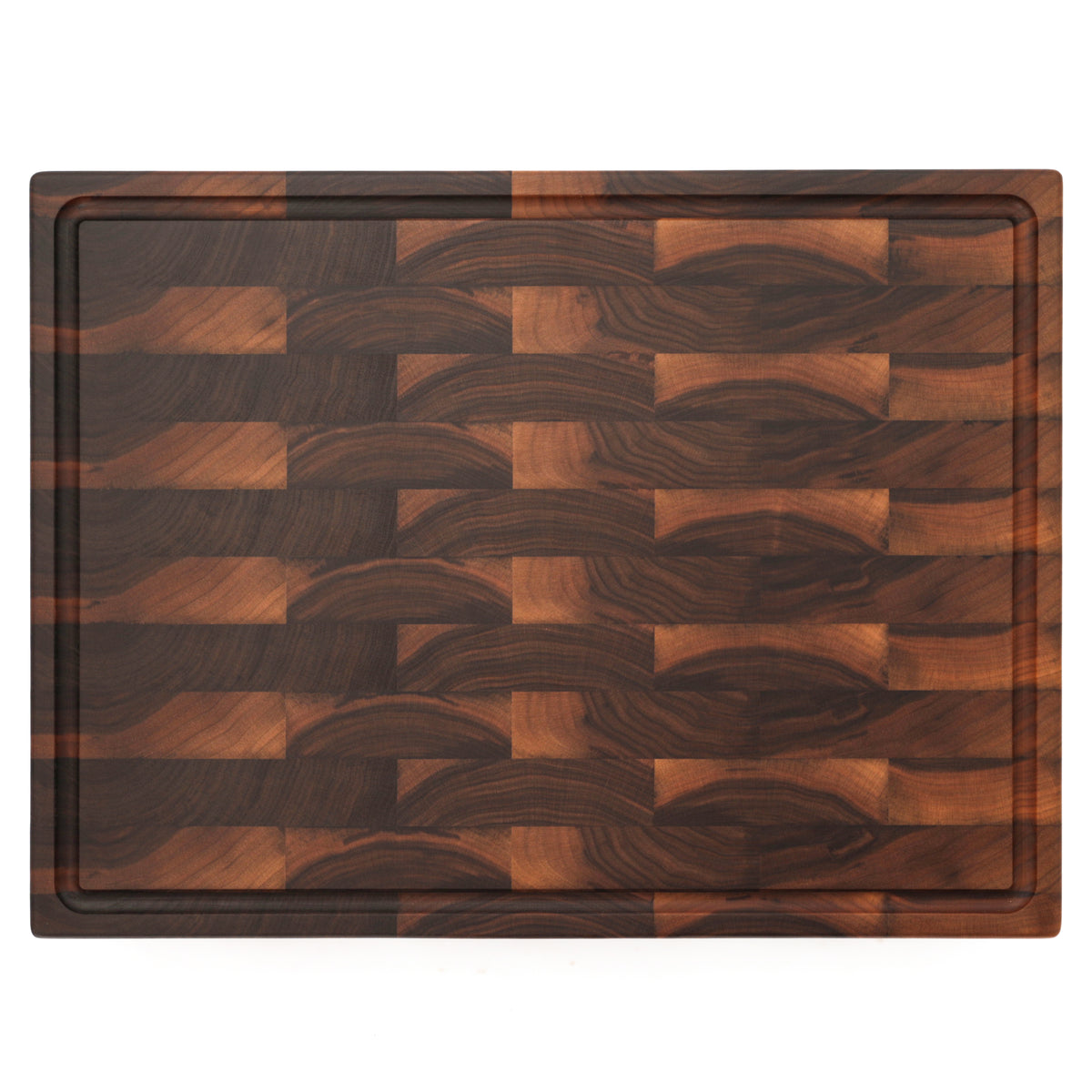 Walnut 24 × 18 end-grain cutting board with juice groove