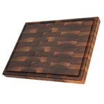 Walnut 24 × 18 end-grain cutting board, steep angle