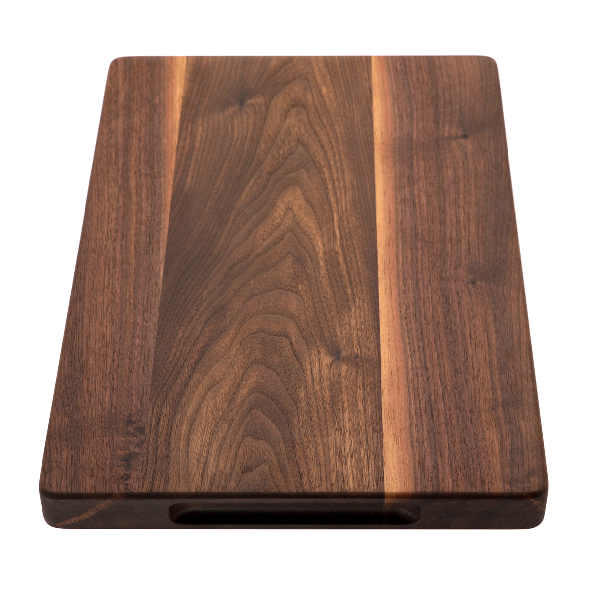 Walnut 18 × 12 thick flat-grain cutting board with side handle
