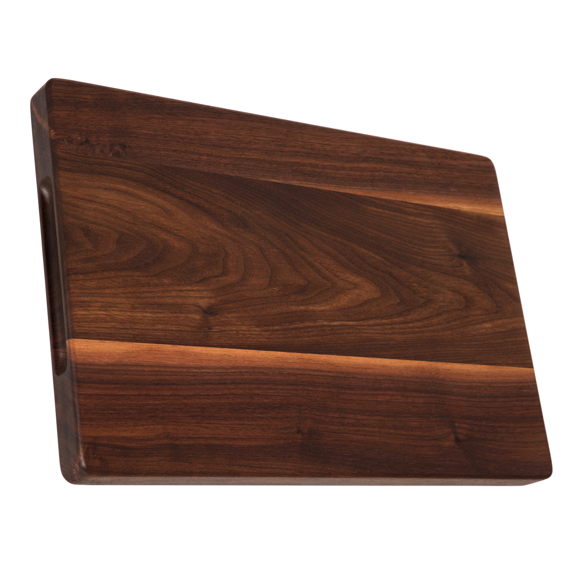 Walnut 18 × 12 thick flat-grain cutting board, reverse angle