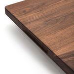 Walnut 24 × 18 thick flat-grain cutting board, plain reverse and side-handle detail