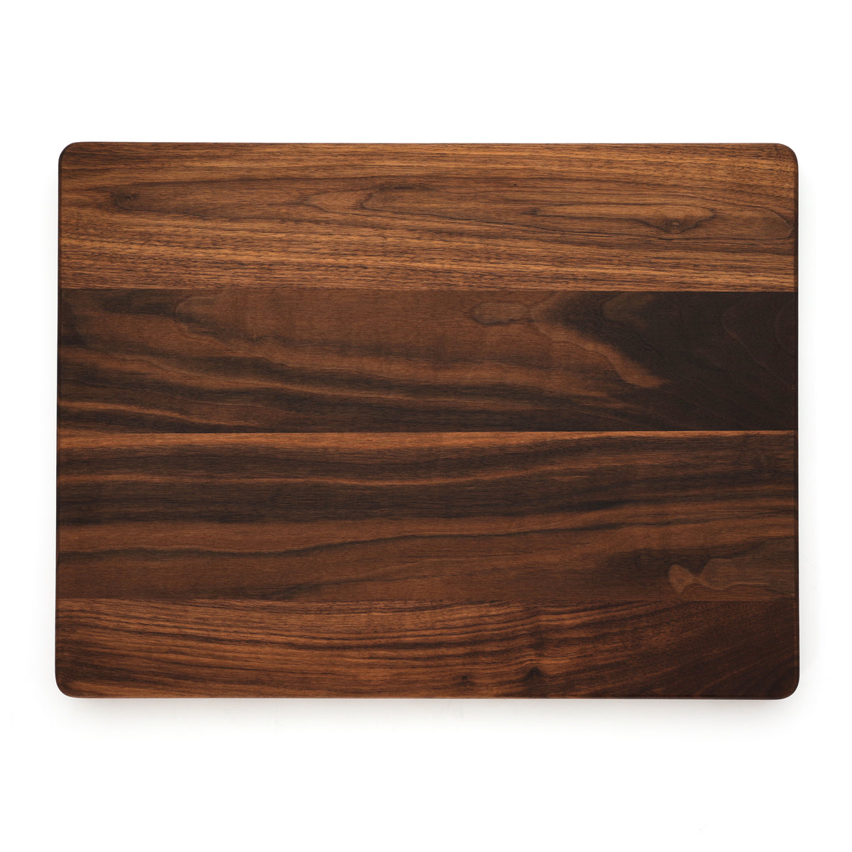Walnut 24 × 18 thick flat-grain cutting board, top view