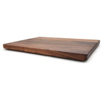 Walnut 24 × 18 thick flat-grain cutting board, side profile