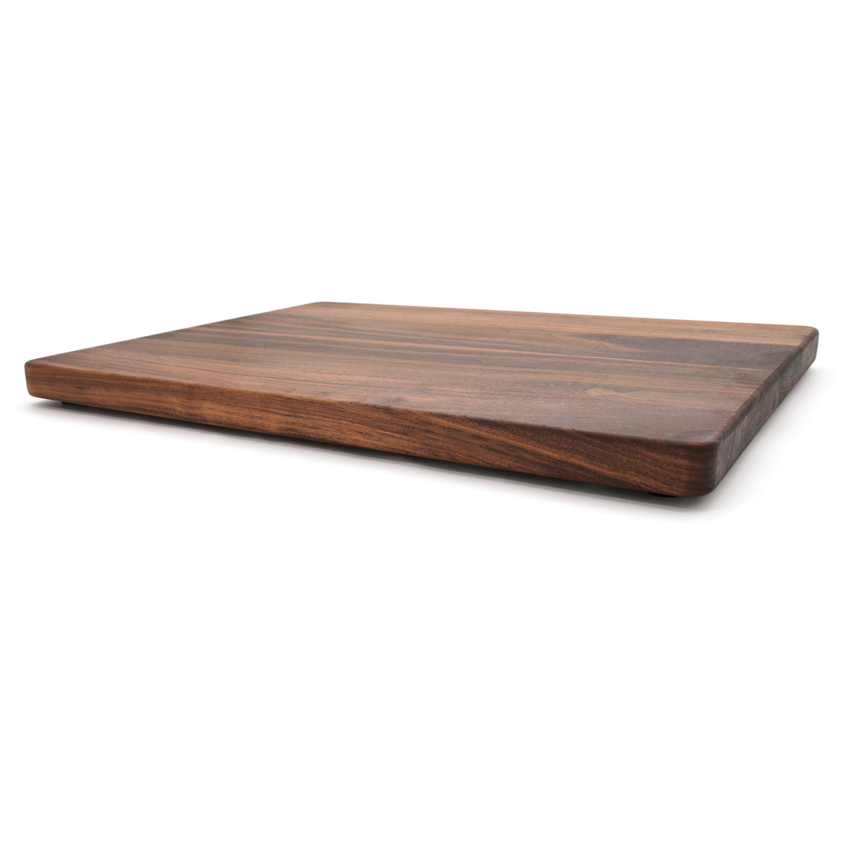 Walnut 24 × 18 thick flat-grain cutting board, side profile