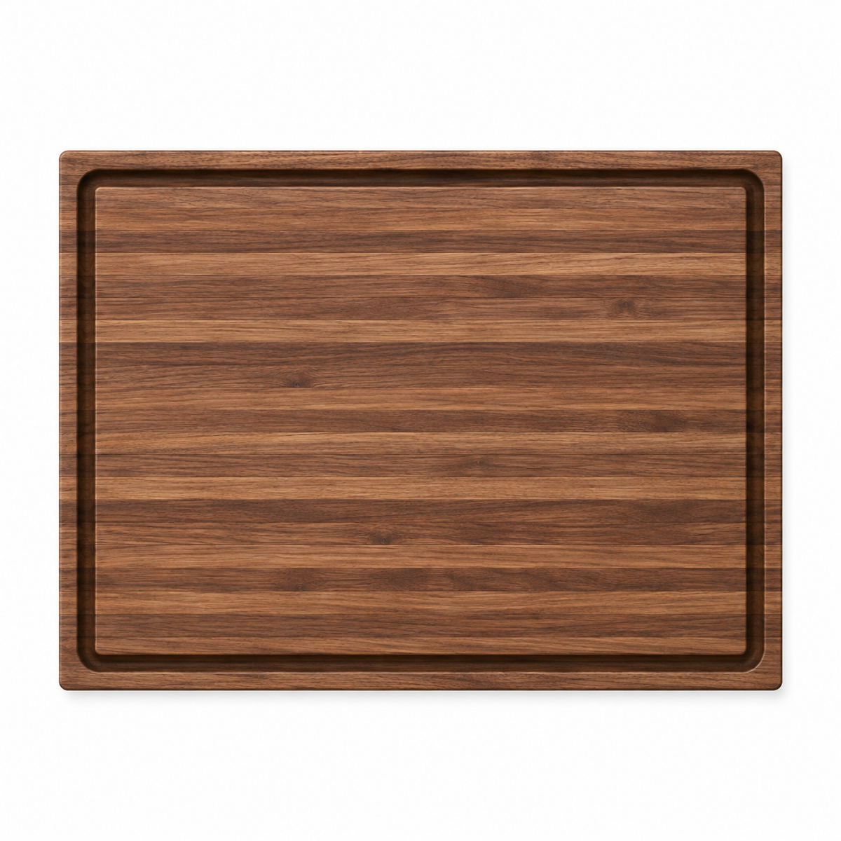 20 × 15 Walnut / Top Juice Groove / No Handles — top view