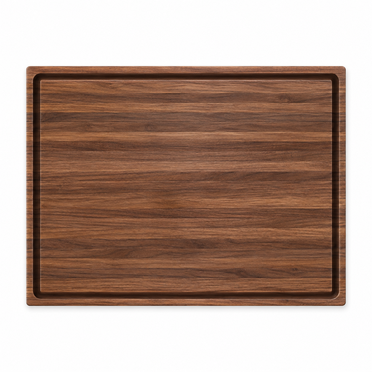 24 × 18 Walnut / Top Juice Groove / No Handles — top view