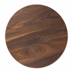 18-inch round Walnut / No Groove / No Handles — top view
