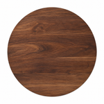 18-inch round Walnut / No Groove / No Handles — top view