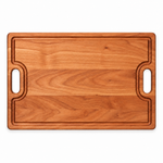 18 × 12 Cherry / Top Juice Groove / Cutout Handles — top view