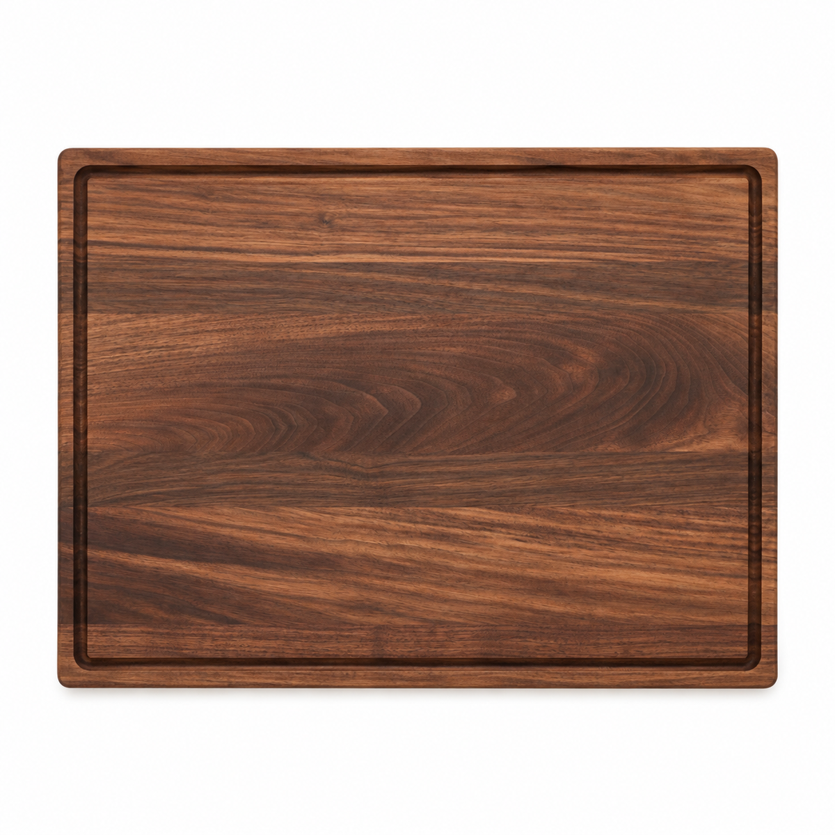24 × 18 Walnut / Top Juice Groove / No Handles — top view