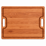 24 × 18 Cherry / Top Juice Groove / Cutout Handles — top view