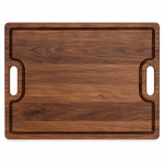 24 × 18 Walnut / Top Juice Groove / Cutout Handles — top view