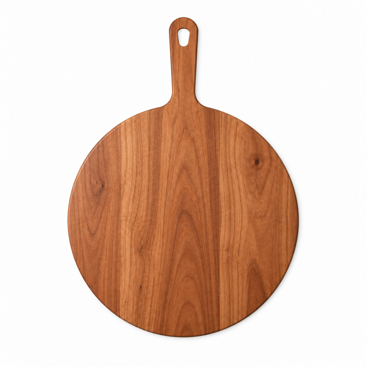 12" circle / 16.75" overall Cherry / No Groove / Paddle Handle — top view