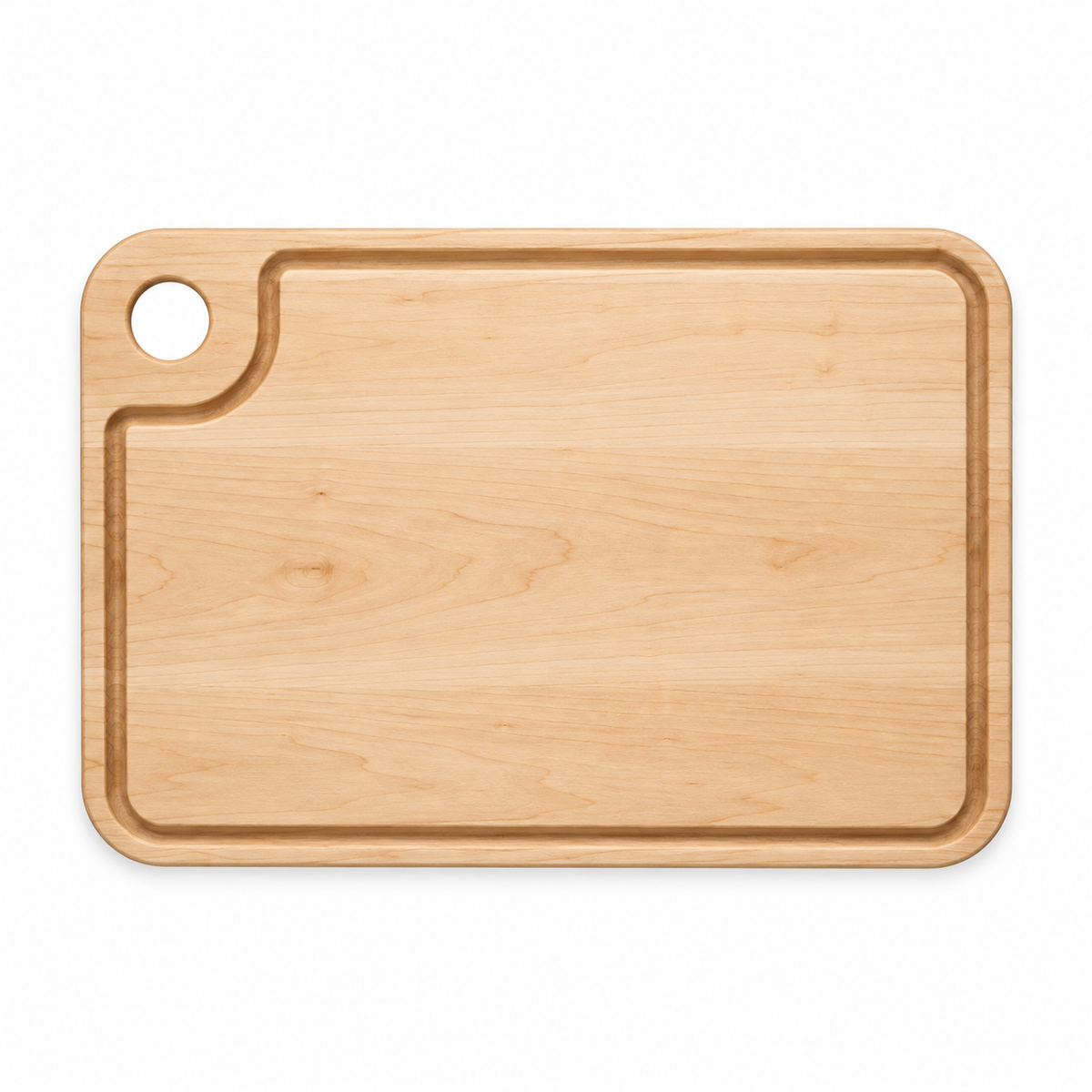 18 × 12 Maple / Juice Groove / Thumb-Hole Handle — top view
