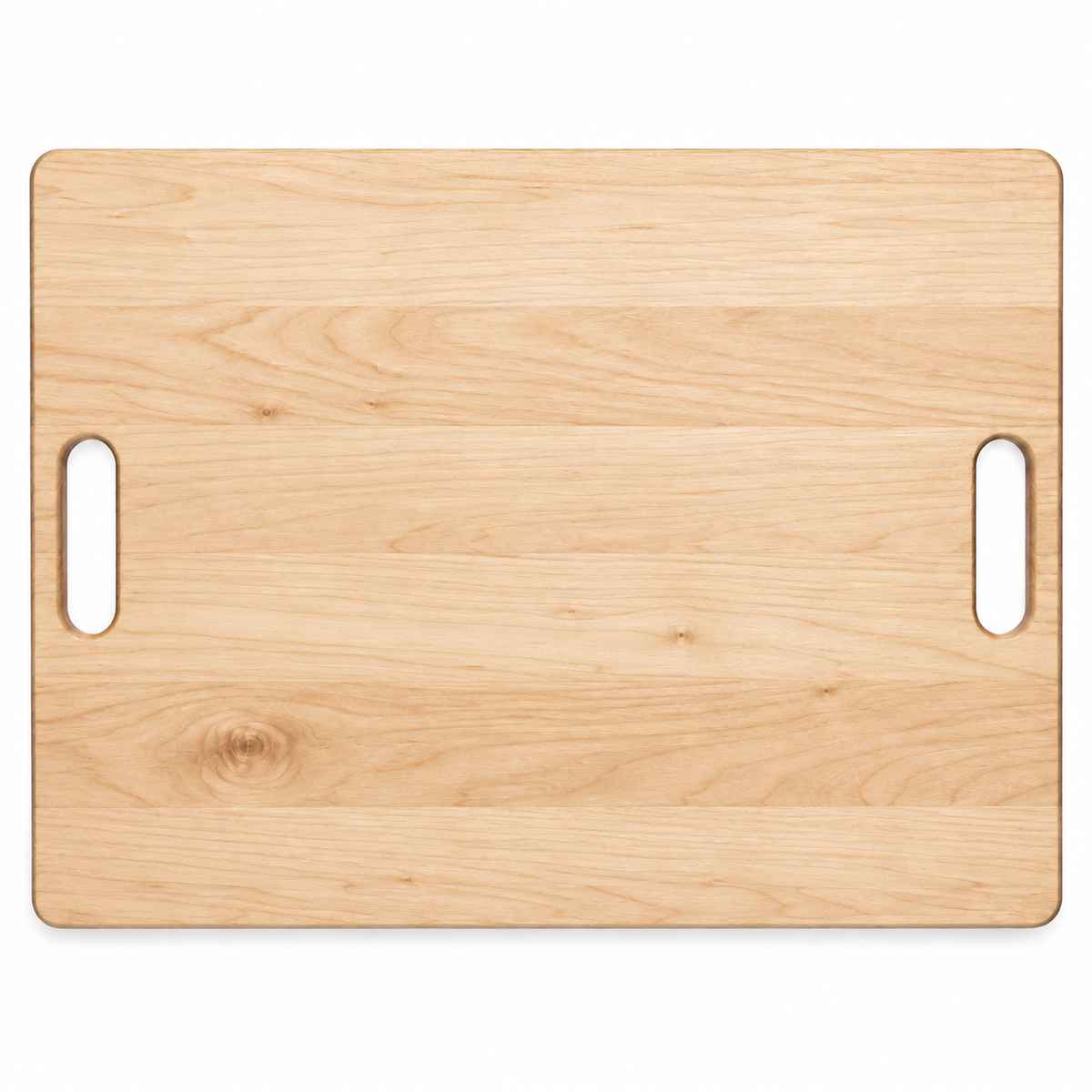 24 × 18 Maple / No Groove / Cutout Handles — top view