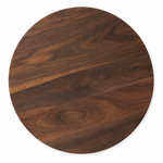 15-inch round Walnut / No Groove / No Handles — top view