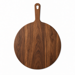 12" circle / 16.75" overall Walnut / No Groove / Paddle Handle — top view