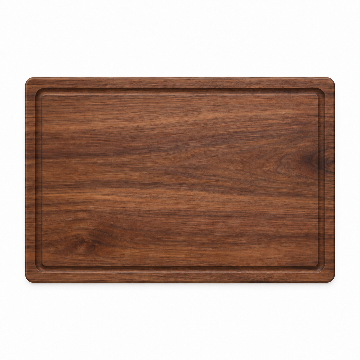 18 × 12 Walnut / Top Juice Groove / No Handles — top view
