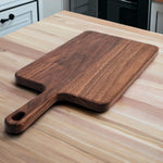 Walnut wide paddle board in a kitchen lifestyle setting.
