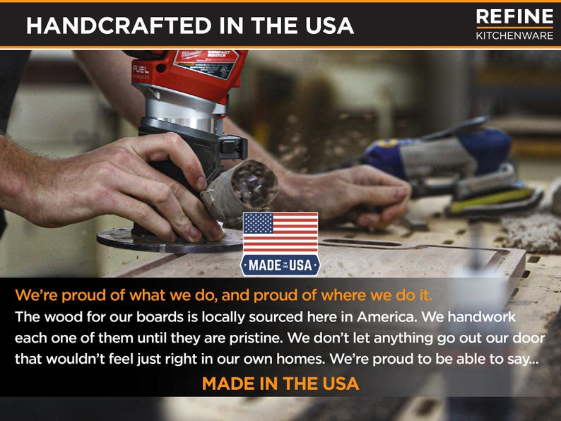 Refine Kitchenware paddle board craftsmanship detail.