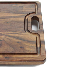 Load image into Gallery viewer, Large Cutting Board With Handles and Juice Groove 18x12, Walnut Reversible Wood Cutting Board, Doubles as a Wooden Serving Tray With Handles