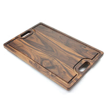 Load image into Gallery viewer, Large Cutting Board With Handles and Juice Groove 18x12, Walnut Reversible Wood Cutting Board, Doubles as a Wooden Serving Tray With Handles