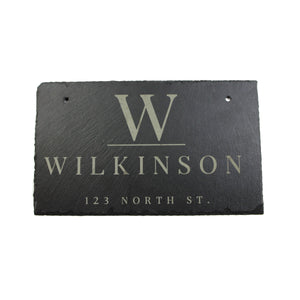 Personalized Slate Home Sign | Last Name Slate Address Sign | 11.75" x 7" Size | Street Number Sign | Slate Hanging Sign