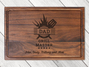 Personalized Gift For Dad, Dad Grill Master Cutting Board, Custom Grilling Gift For Dad, BBQ Gift For Dad, Custom Cutting Board - USA Made