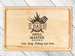 Personalized Gift For Dad, Dad Grill Master Cutting Board, Custom Grilling Gift For Dad, BBQ Gift For Dad, Custom Cutting Board - USA Made